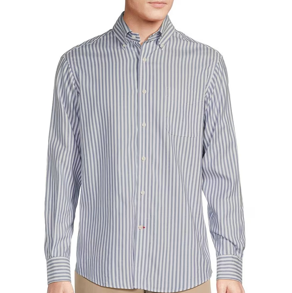 Daniel Cremieux Blue and White Striped Dress Shirt